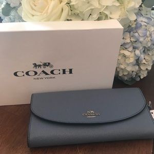 NWT Coach F54009 Slim Envelope Soft Wallet in Dusk